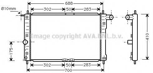 AVA QUALITY COOLING DW2014 Радіатор, охолодження двигуна