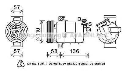 AVA QUALITY COOLING FTK446 Компресор, кондиціонер