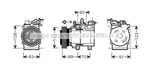 AVA QUALITY COOLING HYK138 Компресор, кондиціонер