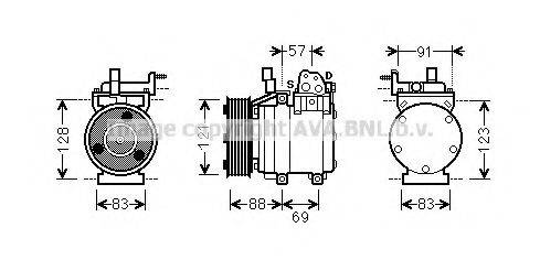 AVA QUALITY COOLING HYK258 Компресор, кондиціонер