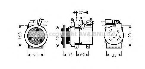 AVA QUALITY COOLING HYK264 Компресор, кондиціонер