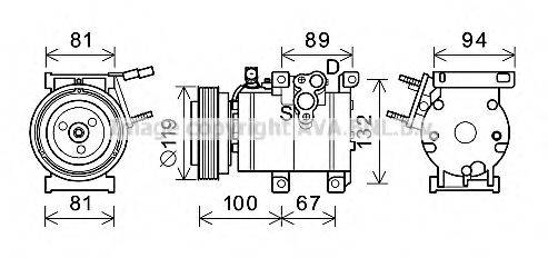 AVA QUALITY COOLING HYK341 Компресор, кондиціонер