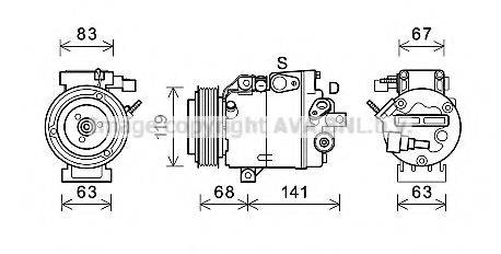 AVA QUALITY COOLING HYK342 Компресор, кондиціонер