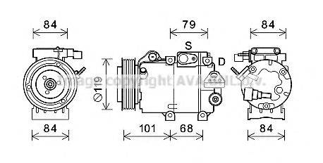 AVA QUALITY COOLING HYK374 Компресор, кондиціонер