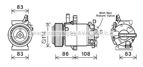 AVA QUALITY COOLING HYK395 Компресор, кондиціонер