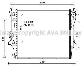 AVA QUALITY COOLING JR2053 Радіатор, охолодження двигуна