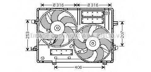 AVA QUALITY COOLING JR7501 Вентилятор, охолодження двигуна