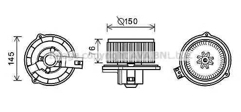 AVA QUALITY COOLING KA8249 Електродвигун, вентиляція салону