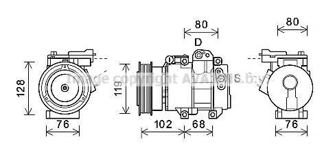 AVA QUALITY COOLING KAK244 Компресор, кондиціонер