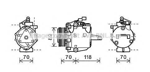 AVA QUALITY COOLING MTK224 Компресор, кондиціонер