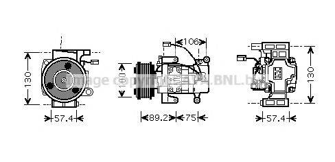 AVA QUALITY COOLING MZAK208 Компресор, кондиціонер