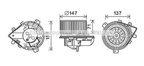 AVA QUALITY COOLING PE8380 Електродвигун, вентиляція салону