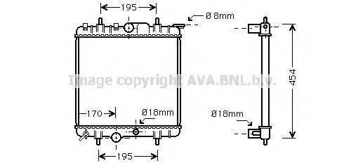 AVA QUALITY COOLING PEA2224 Радіатор, охолодження двигуна