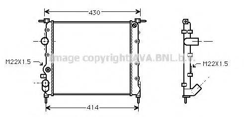 AVA QUALITY COOLING RT2260 Радіатор, охолодження двигуна