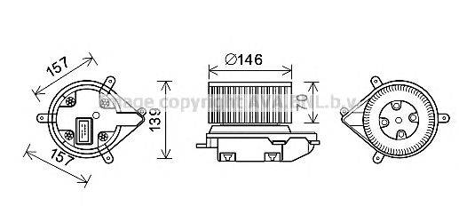 AVA QUALITY COOLING RT8514 Електродвигун, вентиляція салону