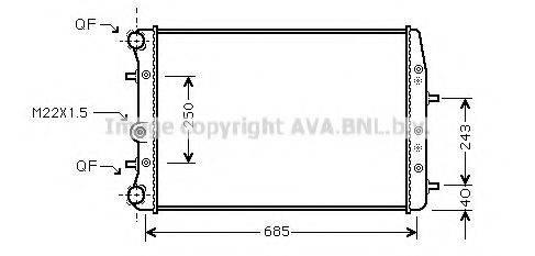 AVA QUALITY COOLING SA2008 Радіатор, охолодження двигуна