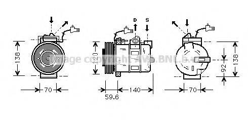 AVA QUALITY COOLING SBK054 Компресор, кондиціонер