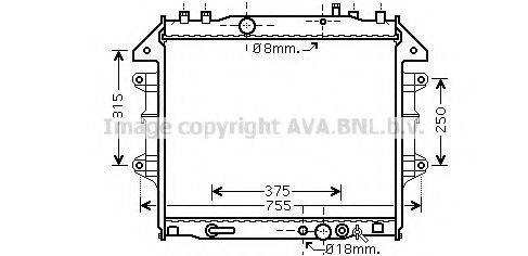 AVA QUALITY COOLING TO2496 Радіатор, охолодження двигуна