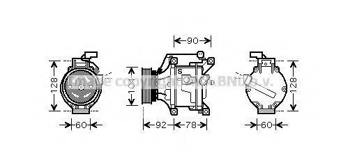 AVA QUALITY COOLING TOK446 Компресор, кондиціонер