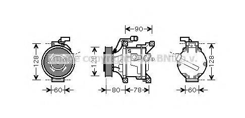 AVA QUALITY COOLING TOK447 Компресор, кондиціонер