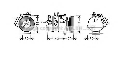 AVA QUALITY COOLING VOK142 Компресор, кондиціонер