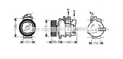 AVA QUALITY COOLING VWK265 Компресор, кондиціонер