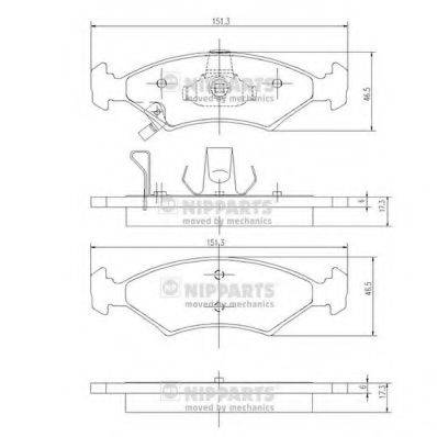 NIPPARTS J3600301 Комплект гальмівних колодок, дискове гальмо