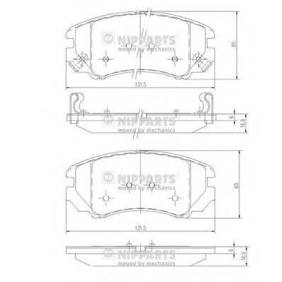 NIPPARTS J3600541 Комплект гальмівних колодок, дискове гальмо