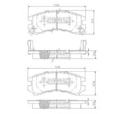 NIPPARTS J3601035 Комплект гальмівних колодок, дискове гальмо