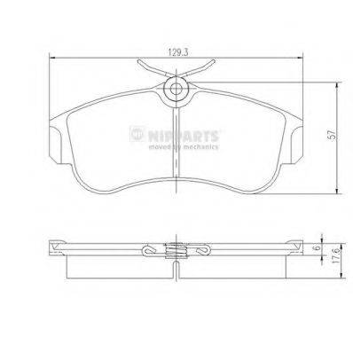 NIPPARTS J3601051 Комплект гальмівних колодок, дискове гальмо