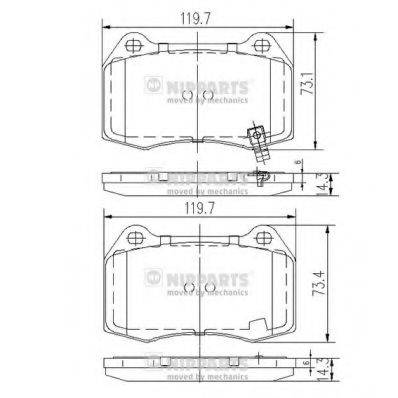 NIPPARTS J3601083 Комплект гальмівних колодок, дискове гальмо