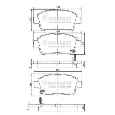 NIPPARTS J3602088 Комплект гальмівних колодок, дискове гальмо