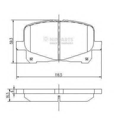 NIPPARTS J3602090 Комплект гальмівних колодок, дискове гальмо