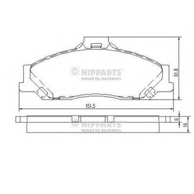 NIPPARTS J3603053 Комплект гальмівних колодок, дискове гальмо