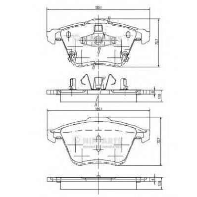 NIPPARTS J3603067 Комплект гальмівних колодок, дискове гальмо