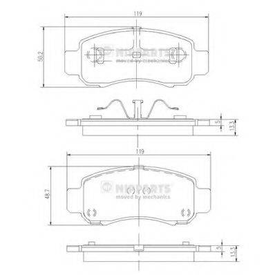 NIPPARTS J3604062 Комплект гальмівних колодок, дискове гальмо