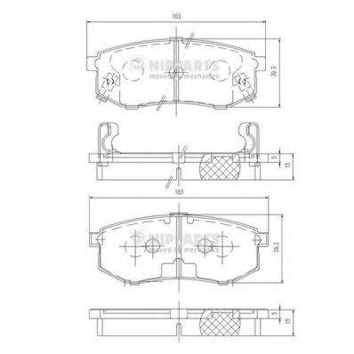 NIPPARTS J3610302 Комплект гальмівних колодок, дискове гальмо