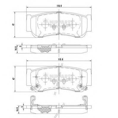 NIPPARTS J3610517 Комплект гальмівних колодок, дискове гальмо