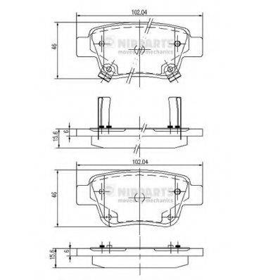 NIPPARTS J3612030 Комплект гальмівних колодок, дискове гальмо