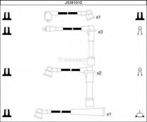 NIPPARTS J5381010 Комплект дротів запалювання