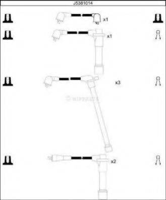 NIPPARTS J5381014 Комплект дротів запалювання