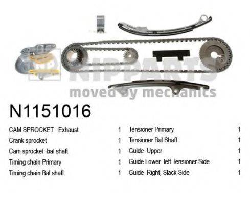 NIPPARTS N1151016 Комплект мети приводу розподільного валу