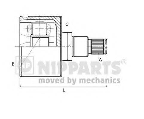 NIPPARTS N2830303 Шарнірний комплект, приводний вал