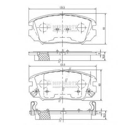 NIPPARTS N3600543 Комплект гальмівних колодок, дискове гальмо