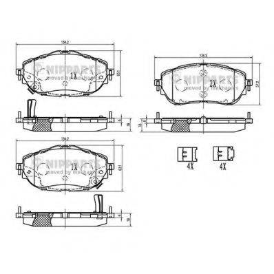 NIPPARTS N3602150 Комплект гальмівних колодок, дискове гальмо