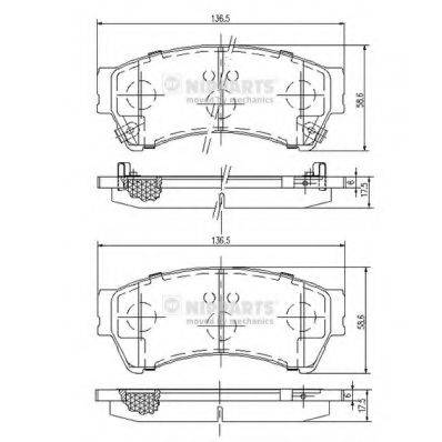 NIPPARTS N3603071 Комплект гальмівних колодок, дискове гальмо