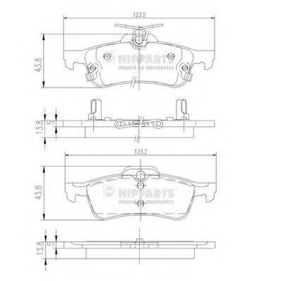 NIPPARTS N3612036 Комплект гальмівних колодок, дискове гальмо