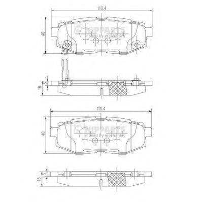 NIPPARTS N3617006 Комплект гальмівних колодок, дискове гальмо