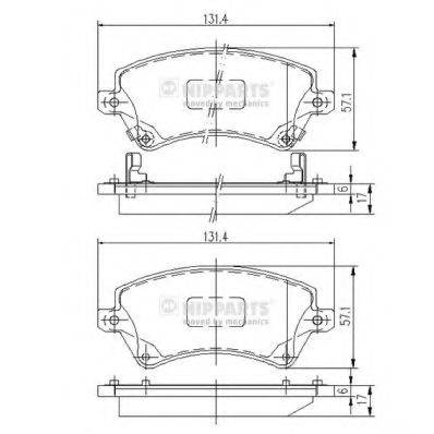 NIPPARTS J3602101 Комплект гальмівних колодок, дискове гальмо