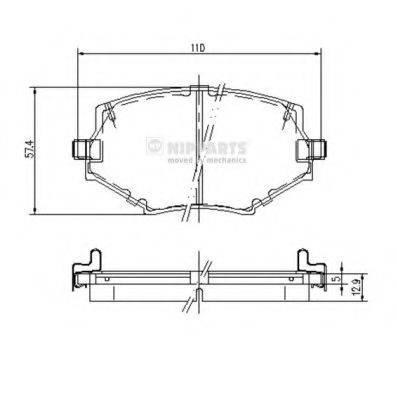 NIPPARTS J3603044 Комплект гальмівних колодок, дискове гальмо